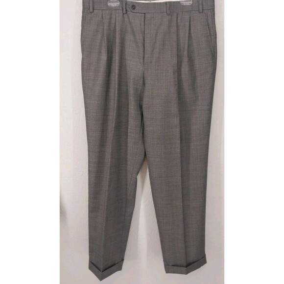 Chaps Polo Ralph Lauren 2 Piece Gray Suit Sports Coat 46R Pants 38x32 100% Wool - Picture 7 of 10